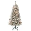 National Tree Company First Traditions Pre-Lit Acacia Flocked Tree Christmas Tree, Clear Incandescent Lights, Plug In, 4.5 Ft