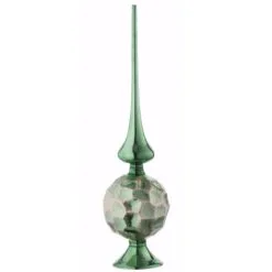 National Tree Company 15" Sage Green Glass Christmas Tree Topper