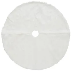 National Tree Company 52" General Store Collection White Faux Fur Tree Skirt