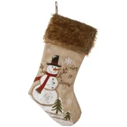 National Tree Company 21" Alpine Collection Black Hat Snowman Stocking