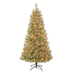 National Tree Company First Traditions Pre-Lit Arcadia Pine Cashmere Christmas Tree, Clear Incandescent Lights, Plug In, 6 Ft