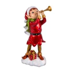 National Tree Company 37" Horn Blowing Pixie Elf With Multicolor Lights