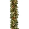 National Tree Company Pre Lit Artificial Garland, Carolina Pine, Green, Decorated With Pine Cones, White Lights, Plug In, Christmas Collection, 9 Feet