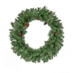 National Tree Company 30" Cashmere Wreath With Pinecones And Red Berries