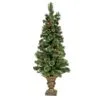 National Tree Company Artificial Cashmere Cone & Berry Entrance Christmas Tree In Bronze Urn, With Red Berries And Pinecones, Pre-Lit With Clear Incandescent Lights, Plug In, 4.5 Ft