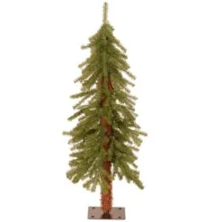 National Tree Company Artificial Slim Christmas Tree, Hickory Cedar, Green, Includes Stand, 3 Feet