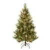 National Tree Company First Traditions Pre-Lit Charleston Pine Snowy Slim Christmas Tree, Clear Incandescent Lights, Plug In, 4.5 Ft