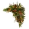 National Tree Company 30in White Pine Corner Swag With Battery Operated LED Lights
