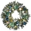 National Tree Company 30" Decorated Arctic Wreath With LED Lights