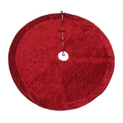 National Tree Company 60" HGTV Home Collection Quilted Velvet Tree Skirt, Red