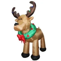 National Tree Company Inflatable Reindeer, LED Lights, Plug In, Christmas Collection, 8 Feet