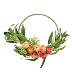 National Tree Company 16" Eucalyptus And Buttercups Hoop Wreath