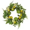 National Tree Company Artificial Spring Wreath, Woven Branch Base, Decorated With Lemons, Artichokes, Daisy Blooms, Leafy Greens, Spring Collection, 22 Inches