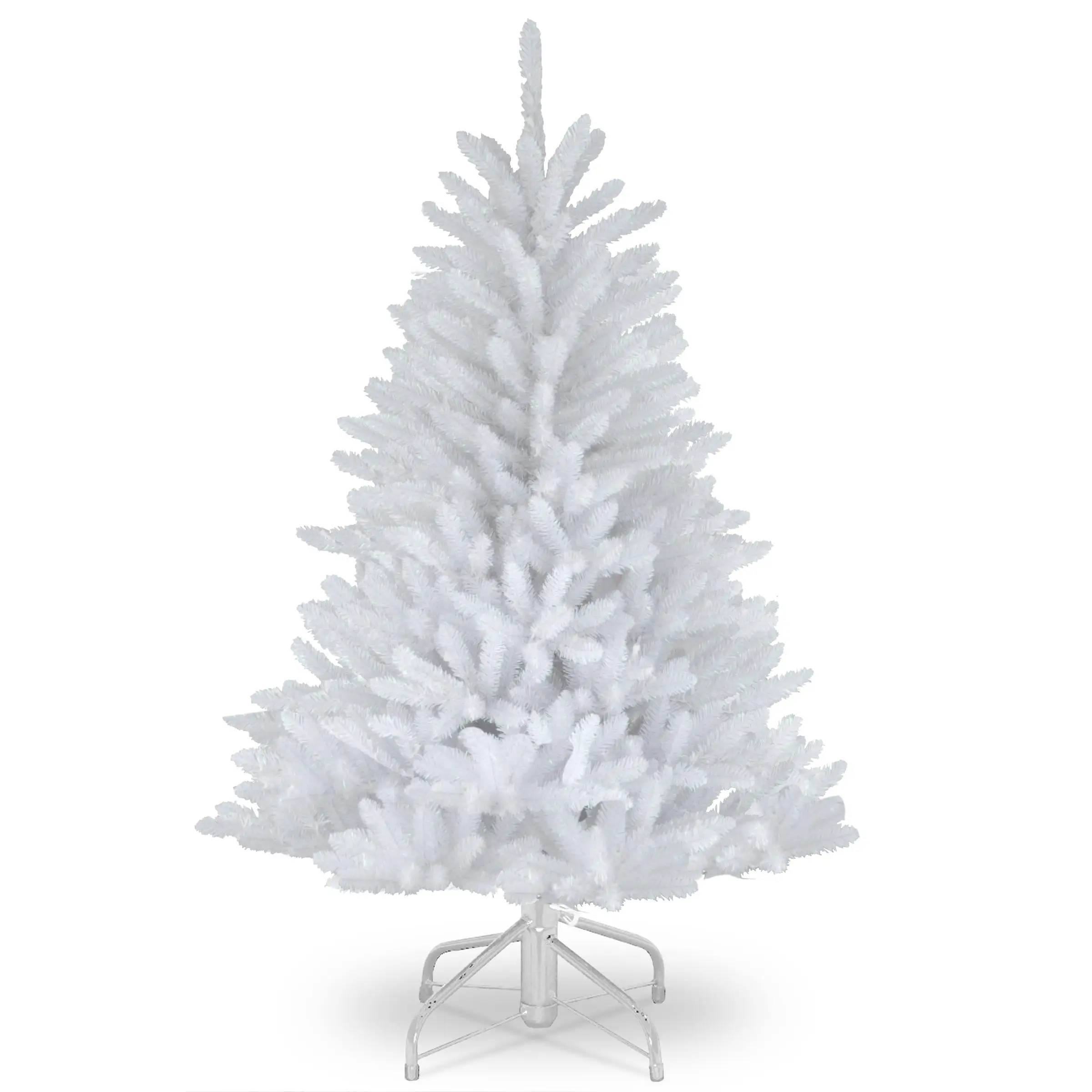 National Tree Company Pre-Lit Artificial Mini Christmas Tree, White, Dunhill Fir, White Lights, Includes Stand, 4.5 Feet