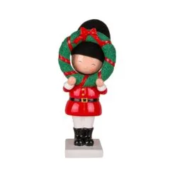 National Tree Company First Traditions 10" Christmas Soldier Holding Wreath