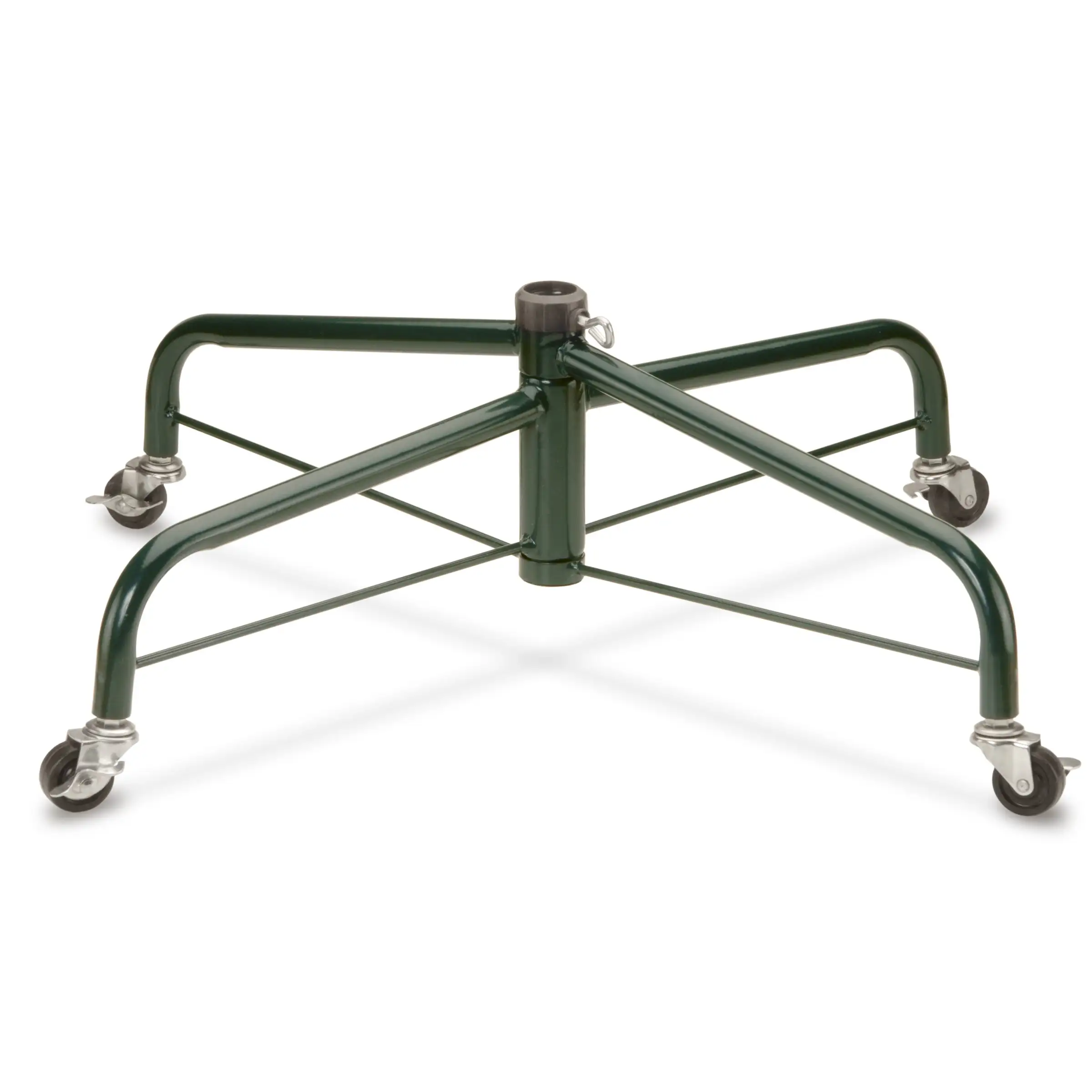 National Tree Company Christmas Tree Folding Stand, Green, For Trees 7.5 - 8 Feet, Rolling Wheels, 28 Inches