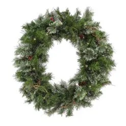 National Tree Company 30" Glistening Pine Wreath With LED Lights