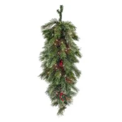 National Tree Company 36" Glistening Pine Teardrop With LED Lights