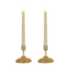 National Tree Company HGTV Home Collection Flameless Heritage Candle Pair, Natural Base