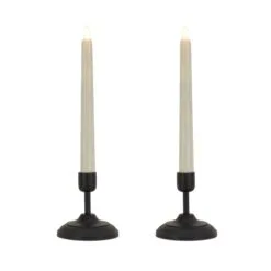 National Tree Company HGTV Home Collection Flameless Heritage Candle Pair, Black Base