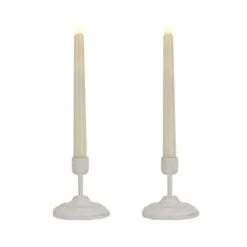 National Tree Company HGTV Home Collection Flameless Heritage Candle Pair, White Base