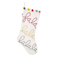 National Tree Company 20" HGTV Home Collection White Fa La La Stocking