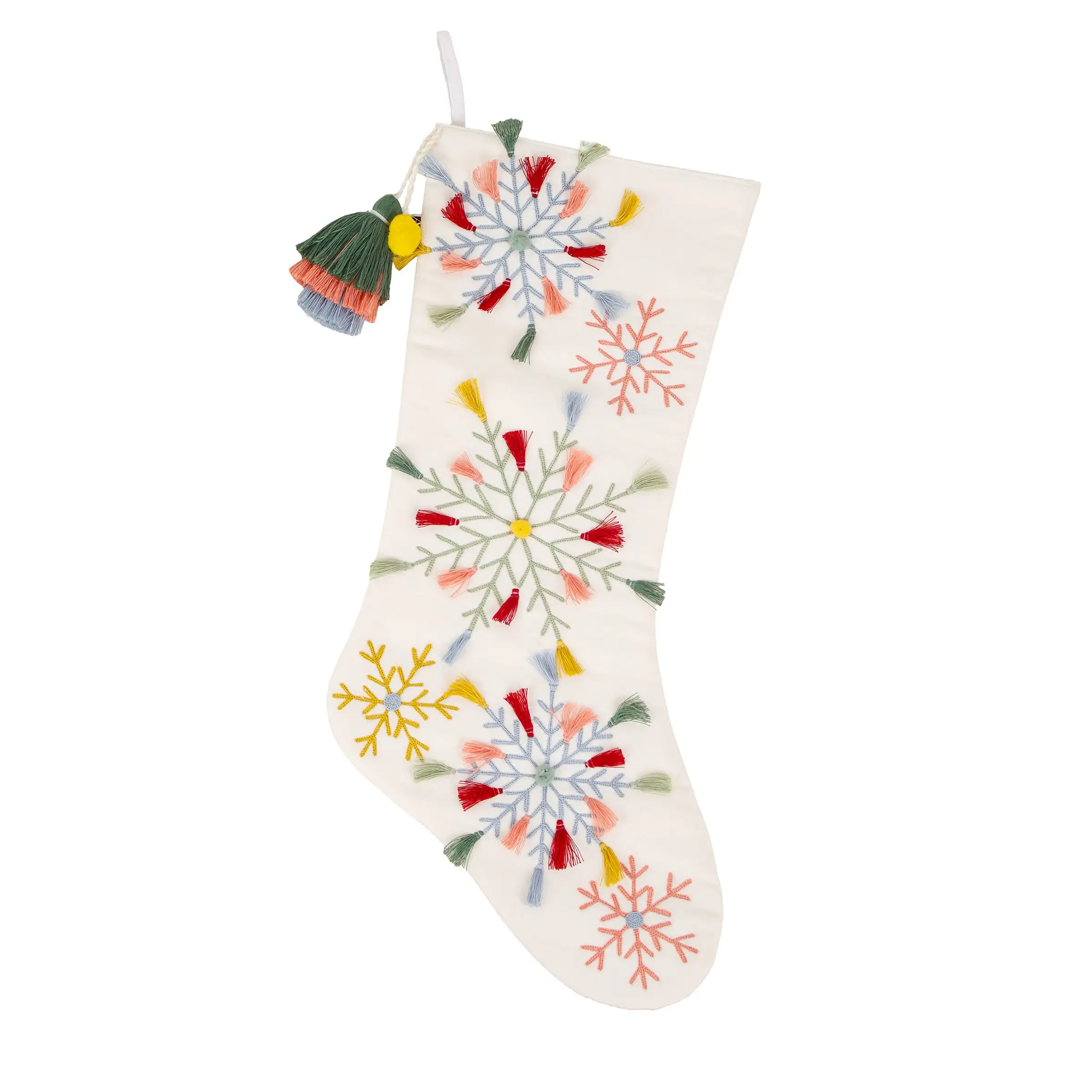 National Tree Company 20" HGTV Home Collection Boho Snowflake Stocking
