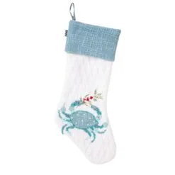National Tree Company 20" HGTV Home Collection Embroidered Blue Crab Stocking