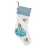 National Tree Company 20" HGTV Home Collection Embroidered Blue Shell Stocking