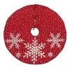 National Tree Company, HGTV Home Collection, 52" Red Tree Skirt With Snowflake Embroidery And White Dots