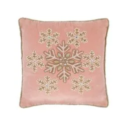 National Tree Company 14" HGTV Home Collection Beaded Snowflake Velvet Pillow