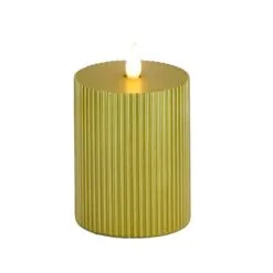 National Tree Company 4x6 HGTV Home Collection Flameless Georgetown Pillar Candle, Gold