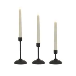 National Tree Company HGTV Home Collection Flameless Heritage Candle Set, Black Base
