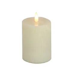 National Tree Company 3x5 HGTV Home Collection Flameless Georgetown Pillar Candle, Ivory