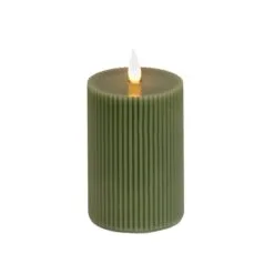 National Tree Company 3x7 HGTV Home Collection Flameless Georgetown Pillar Candle, Dk Green