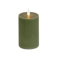 National Tree Company 3x9 HGTV Home Collection Flameless Georgetown Pillar Candle, Dk Green