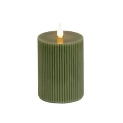 National Tree Company 4x6 HGTV Home Collection Flameless Georgetown Pillar Candle, Dk Green