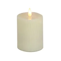National Tree Company 4x6 HGTV Home Collection Flameless Georgetown Pillar Candle, Ivory