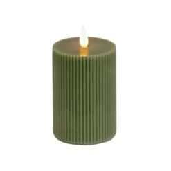 National Tree Company 4x8 HGTV Home Collection Flameless Georgetown Pillar Candle, Dk Green