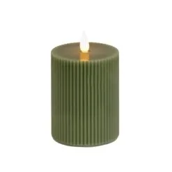 National Tree Company 5x7 HGTV Home Collection Flameless Georgetown Pillar Candle, Dk Green