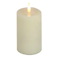 National Tree Company 5x9 HGTV Home Collection Flameless Georgetown Pillar Candle, Ivory