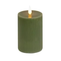 National Tree Company 5x11 HGTV Home Collection Flameless Georgetown Pillar Candle, Dk Green