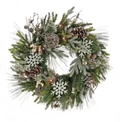 National Tree Company 28" HGTV Home Collection Pre-Lit Cozy Winter Wreath