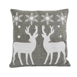 National Tree Company 18" HGTV Home Collection Reindeer And Snowflakes Pillow