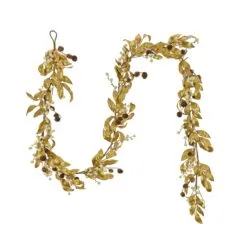 National Tree Company 9 Ft. HGTV Home Collection Metallic Gold Laurel Garland