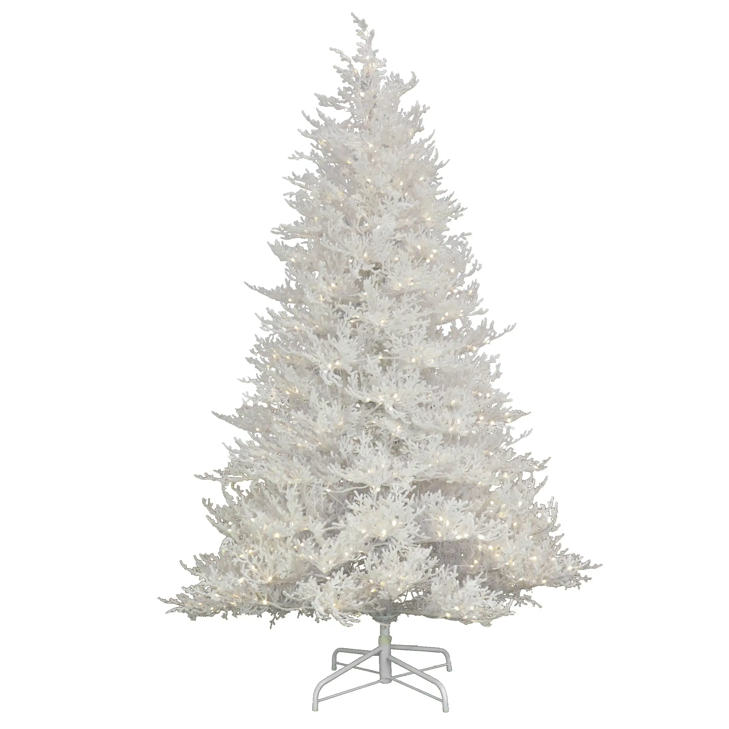 National Tree Company HGTV Home Collection Pre-Lit Christmas By The Sea Coral Artificial Tree With Artificial Tree Stand Pre-Strung With Warm White LED Lights , Plug In, HGTV Home Collection, Coral, 7.5ft