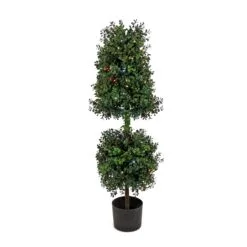 National Tree Company 4 Ft. Boxwood Cone And Ball Topiary With Multi-Function LED Lights