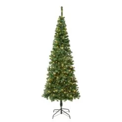 National Tree Company First Traditions Pre-Lit Artificial Linden Spruce Christmas Tree, Warm White LED Lights, Plug In, 7.5 Ft