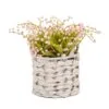 National Tree Company 11" Pink Lily-of-the-Valley Flowers In White Basket
