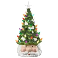 National Tree Company 14" Pre-Lit Christmas Tree With Santa Base
